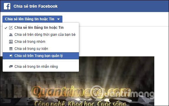 Chia sẻ lên Fanpage